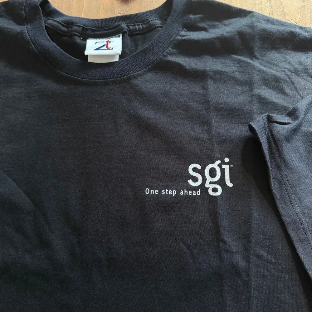 SGI Silicon Graphics Unstoppable Promo T-Shirt Black Mens XL Tech Vintage Style